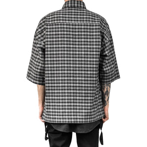 Zipup Collared Shirt : Checkered Houndstooth