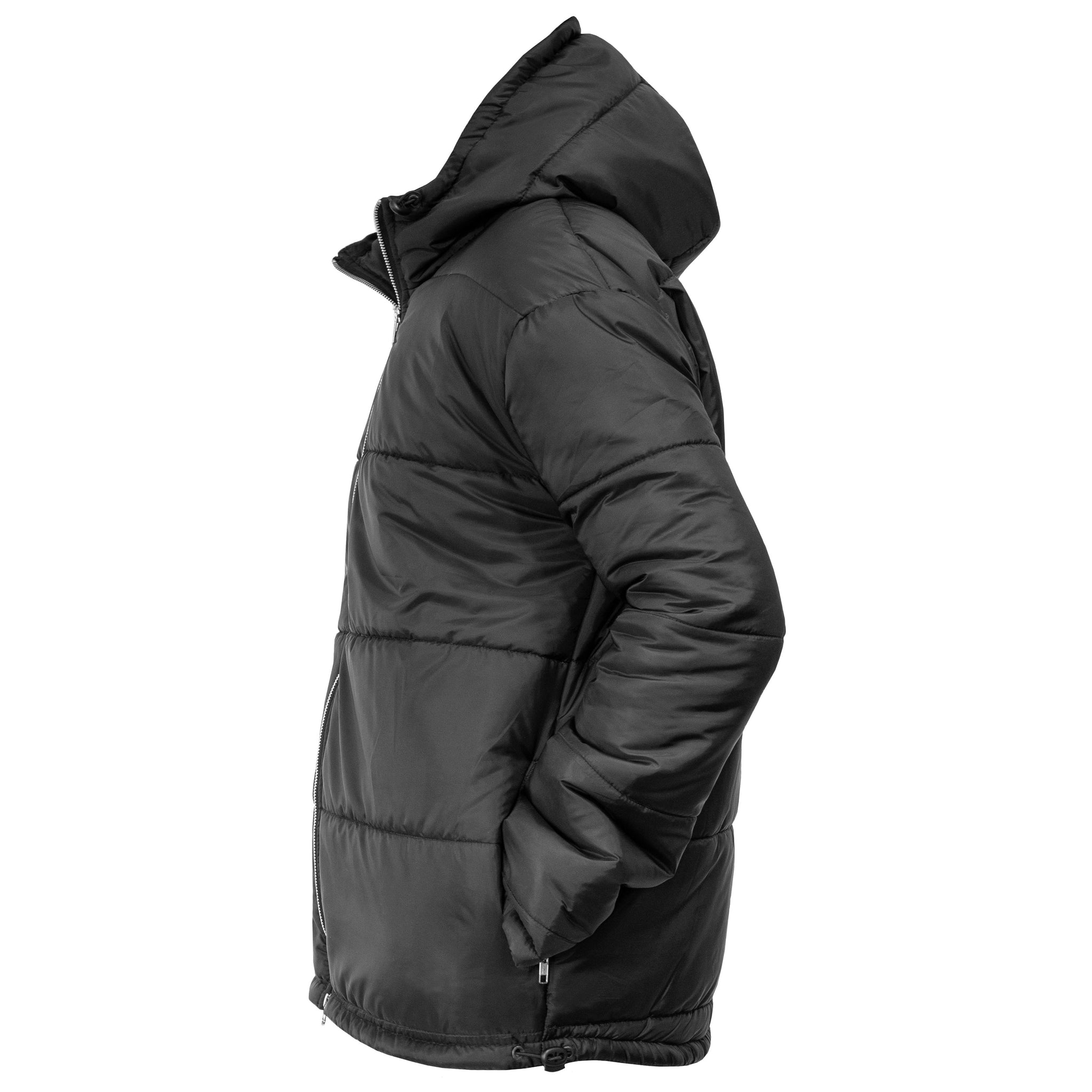 Puffer con capucha: Negro