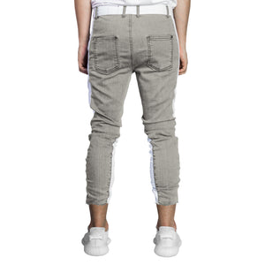 Cropped Spear Jeans : Grey/White